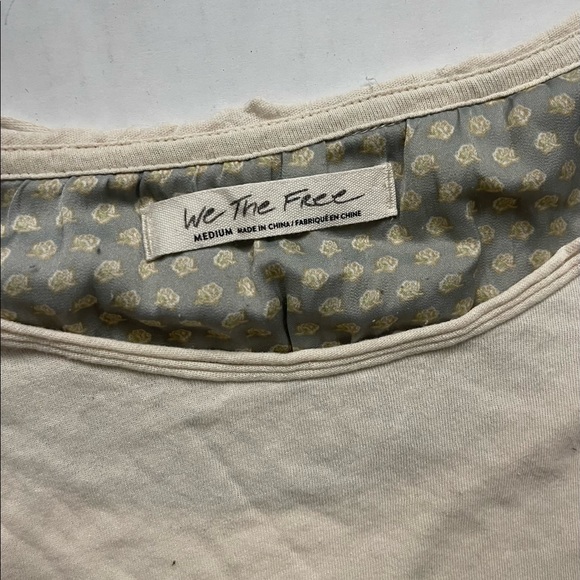 We The Free Cream Oversized Long Sleeve T-Shirt - Medium - Picture 3 of 3